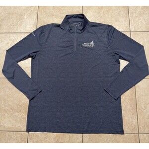 Anetik Quarter Zip Mens L Blue Pullover Shirt Ultralight UPF 30 Semper Fi USMC